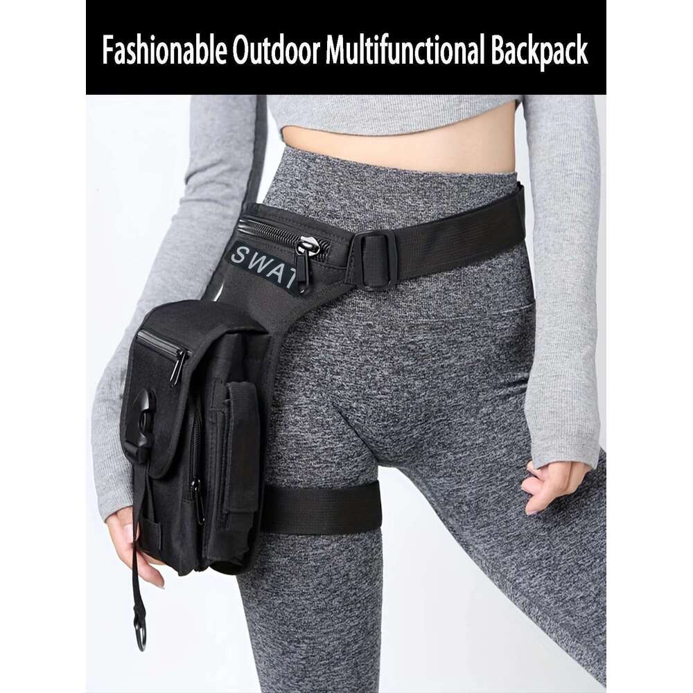Outdoor Motorcycle Crossbody Fiess Training Waist Pack, Tactical Hanging Bag, Riding Leg Bag