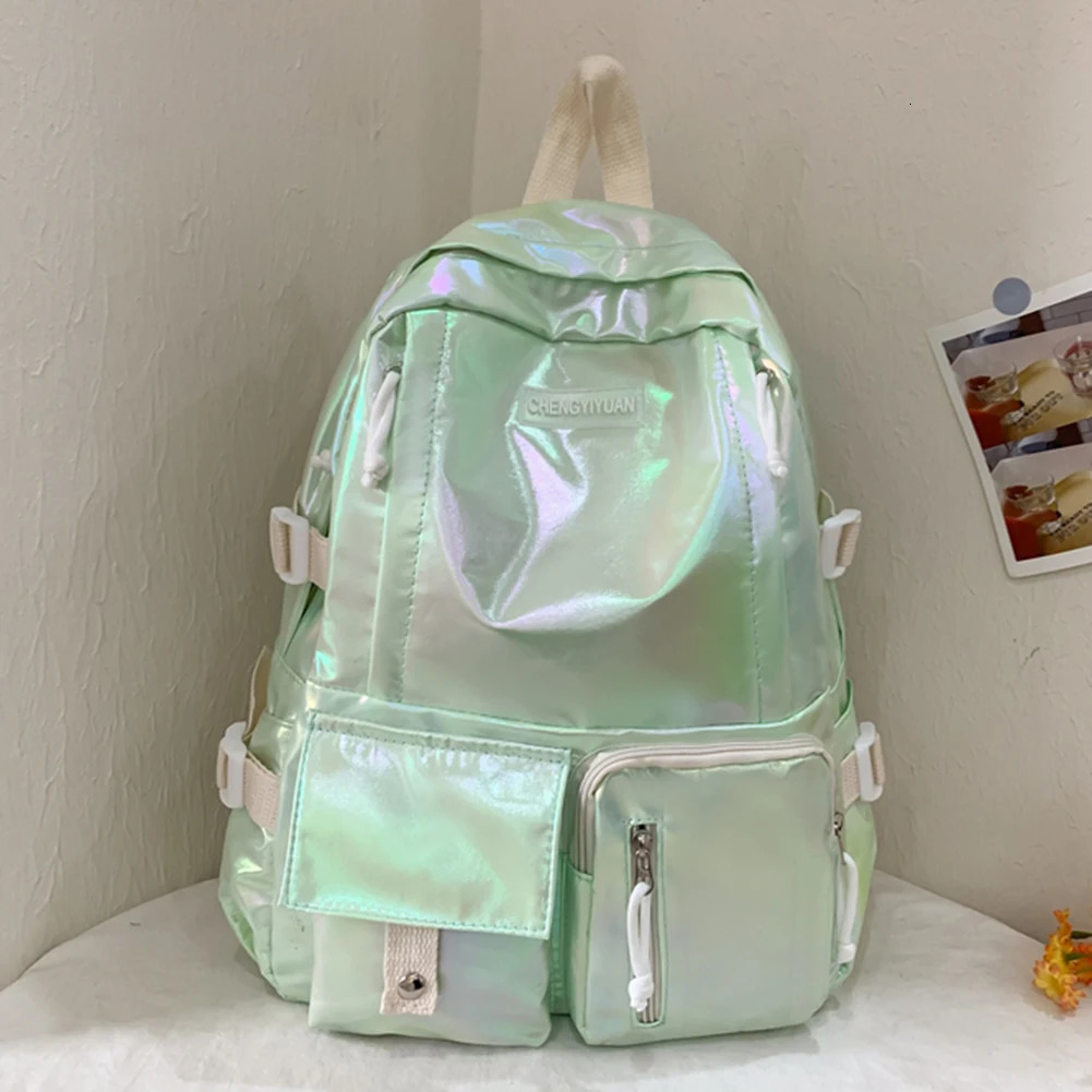 Womens Laser Backpack Multi Pocket School Backpack Large Capacity Campus Backpack 250427