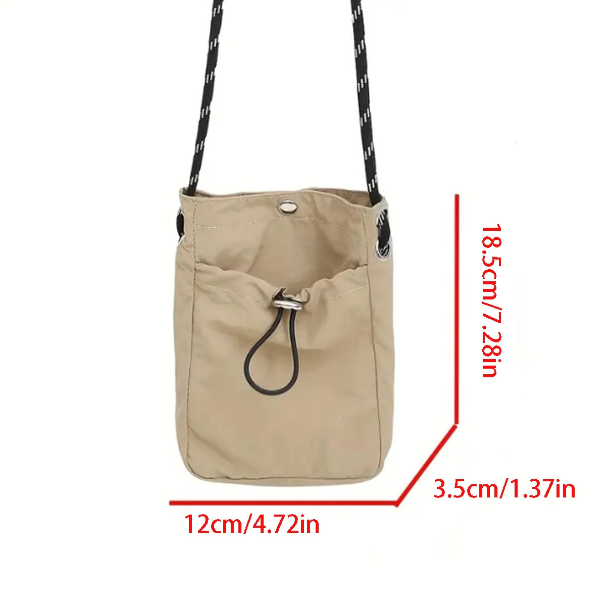 Khaki casual messenger bag simple shoulder bag lightweight phone bag all drag and drop fashionable cross bag 1 pack 250425