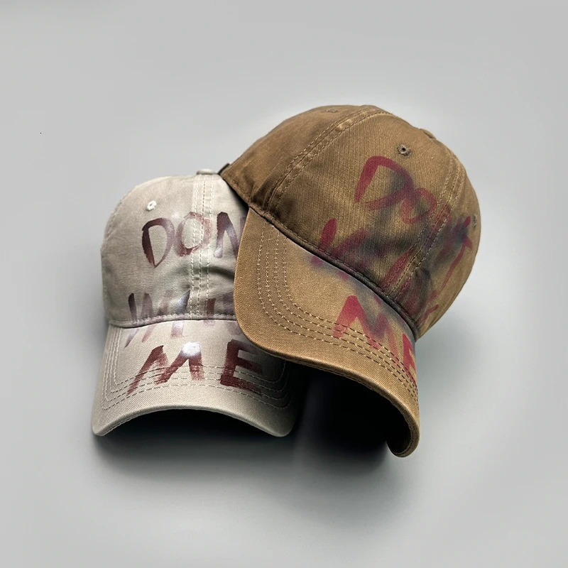 Retro Graffiti Alphabet Baseball Hat Neutral American Street Breathable Sunshine Hip Hop Edition Casual Fashion Leather Hat 250430
