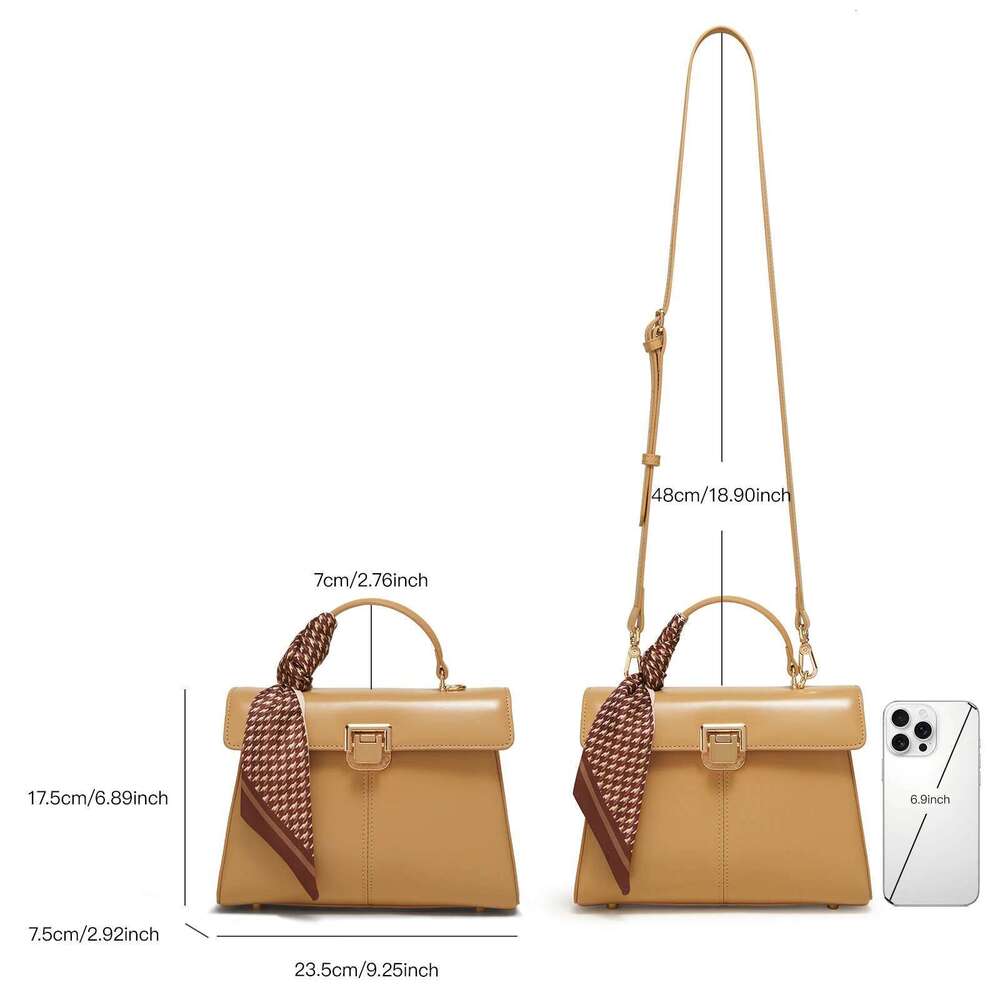ITAMOOD Women Handbag Adjustable Shoulder Strap Genuine Leather Designer Brand Crossbody Lady Bag Fashion Scarf Decor
