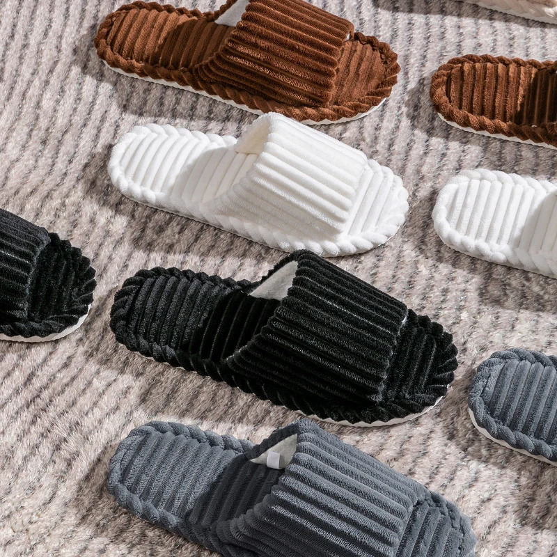 Mens open Toed Slippers Autumn and Winter Indoor Anti slip Breathable Bedroom Silent Couples home Shoes for Srping and Autunm 250428