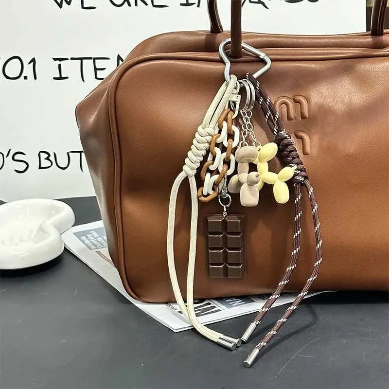 Cute Plush Keychain Set Pretzel Dhshund Chocolate Toy Charms for Bkpks Purses and Girls Gifts L2509282HQ8