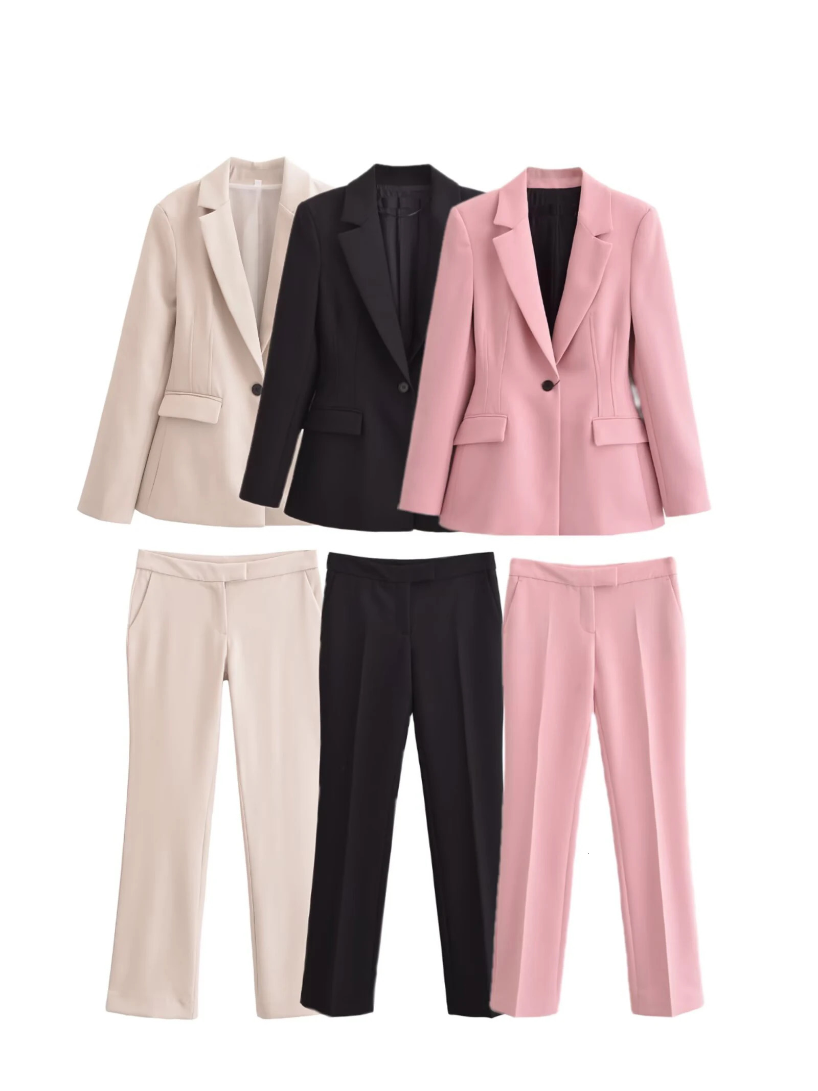 UNIZERA Womens Set with Fashionable Warm Fit Collar Long Sleeve Jacket Spring 250530
