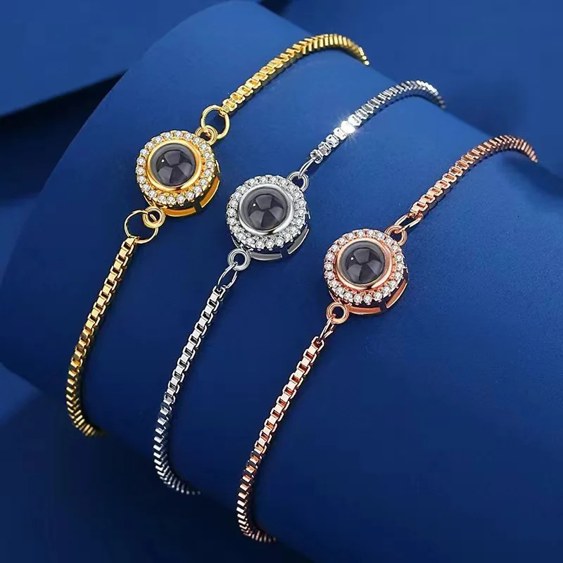 Customized Projection Bracelets Nano-Engraved Personalized Po Projection Jewelry Commemorative Gifts For Couples And Friends 250430