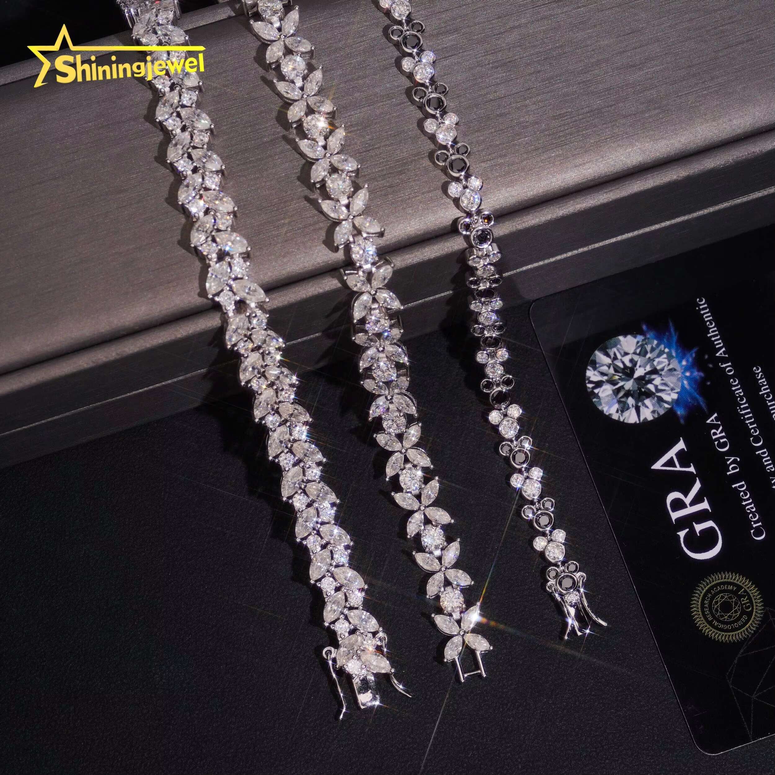 New Arrival Luxury 925 Sterling Silver Fancy Shape Infinity VVS Moissanite Tennis Bracelet