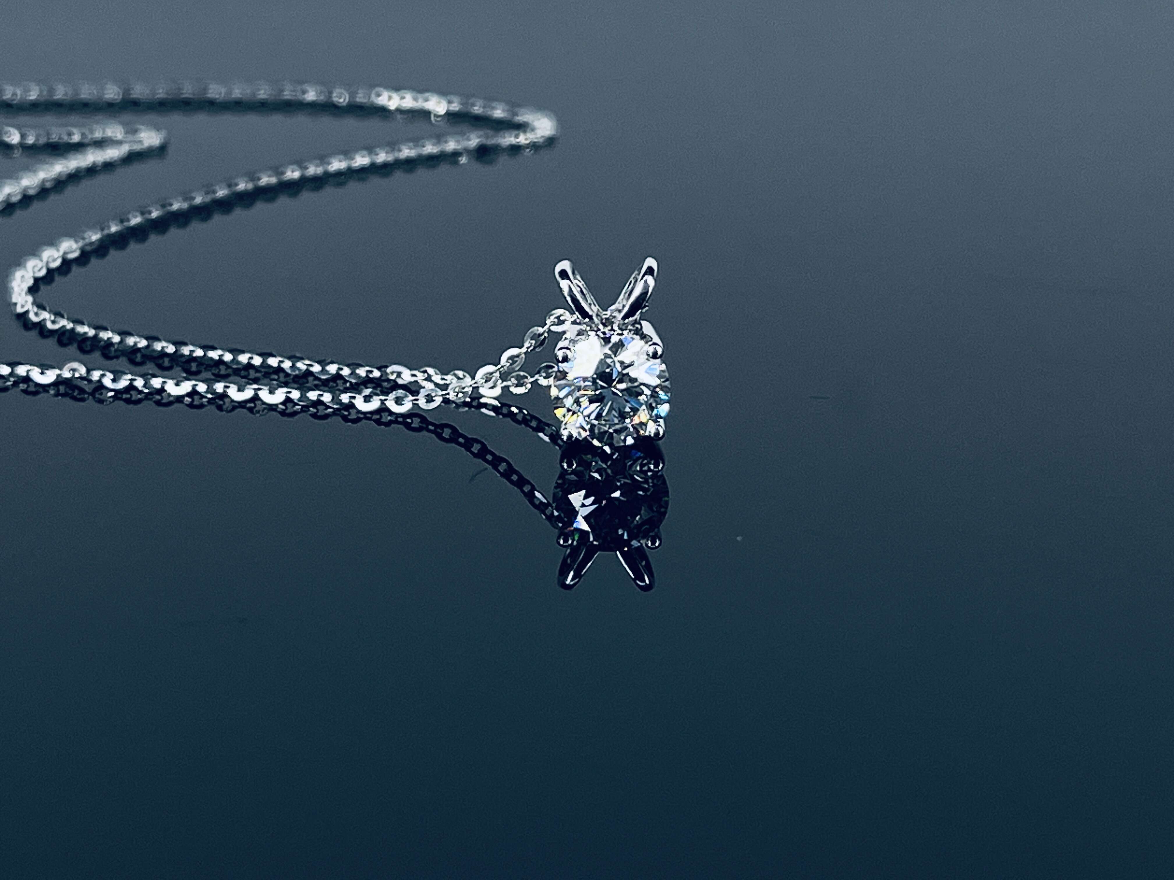 Qinglong Jewelry Cheaper Factory 18k White Gold Pear Diamond Fashion Jewelry Necklace Heart Cut Round Diamond Necklace for Women