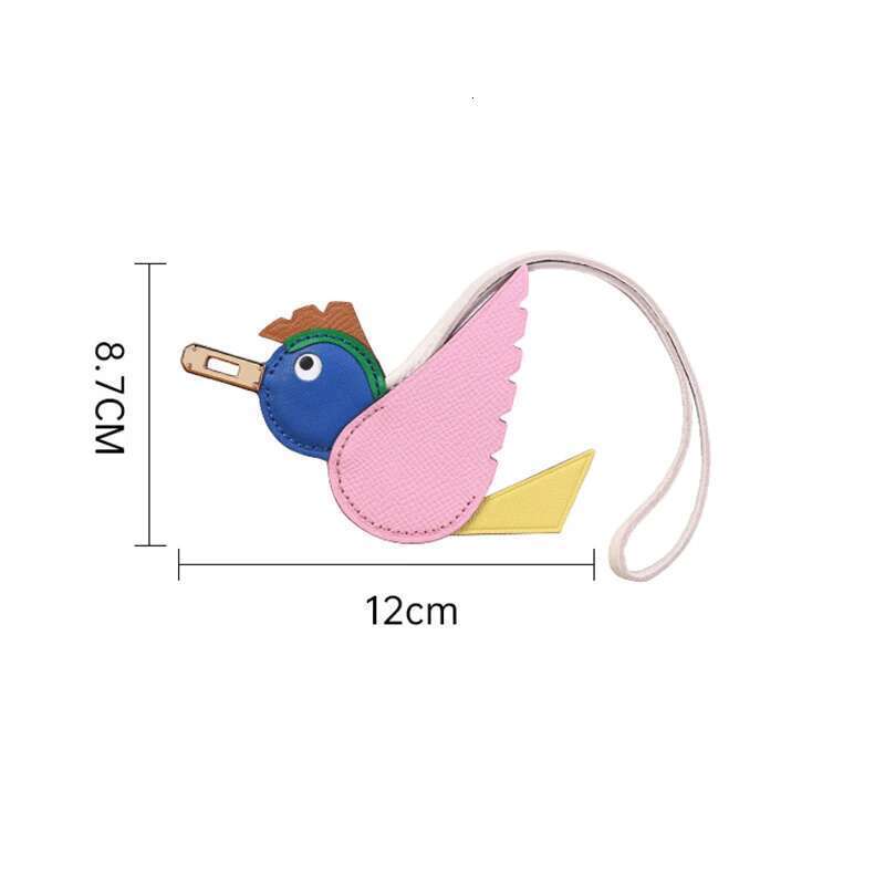 Birdy Sewing Handmade Ornament Leather Bagpack Decoration Vintage Car Keychain Bag Pendant Hanging Accessories Gift