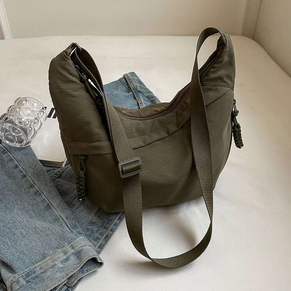 Women Hobo Sling Multi-Pockets Crescent Crossbody Large Capacity Daily Messenger Adjustable Strap Outdoor Travel Bag