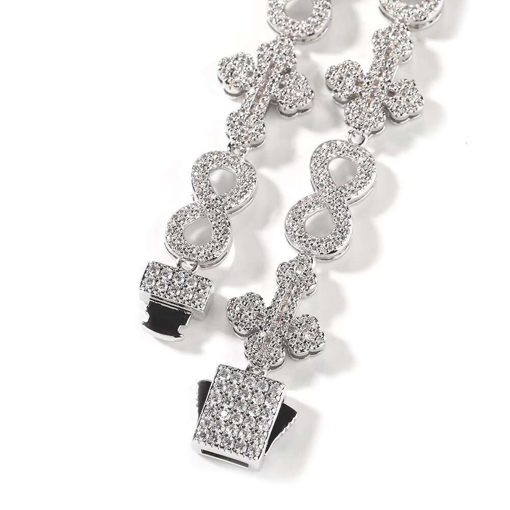 New Iced Out Hip Hop CZ Chains Infinity Cross Chains Gold Miami Cuban Link Chains Men Women Necklace for Daily Wear Stocks