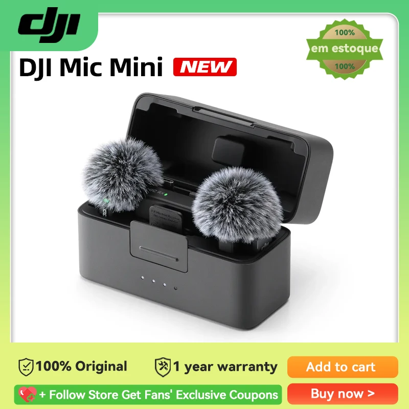 DJI Mic Mini Small, Ultralight, Disccreet 48 Hour Operation w / Case High Quality Audio avec une transmission stable Original