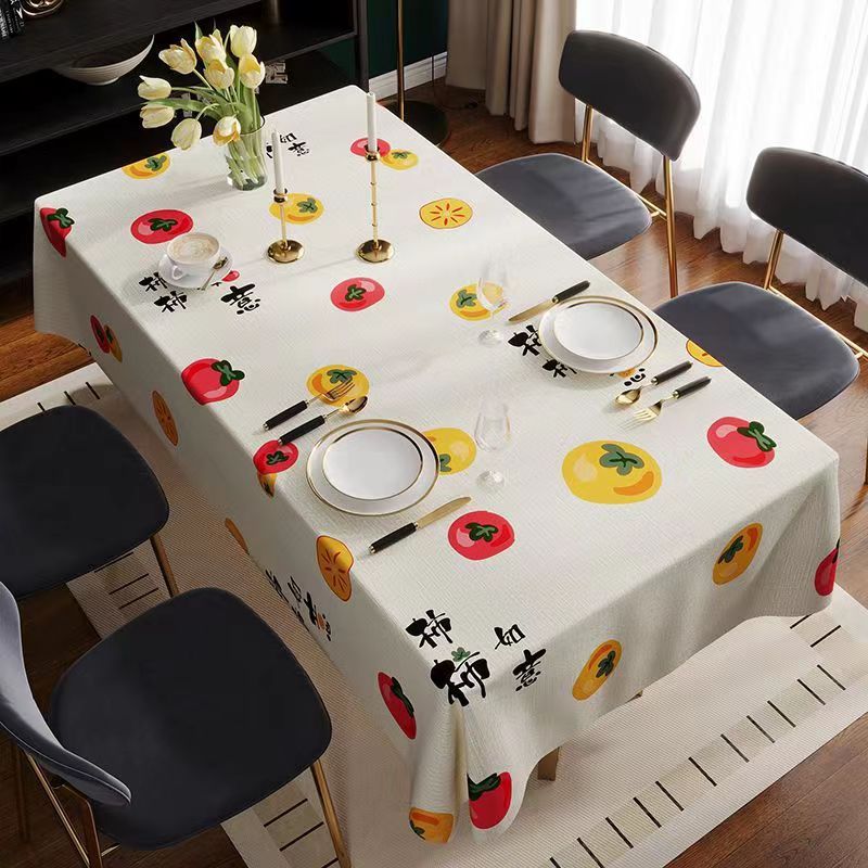 T0442 high-grade light luxury tablecloth waterproof, oil-proof, scalding-proof and wash-free PVC simple tablecloth new coffee table mat