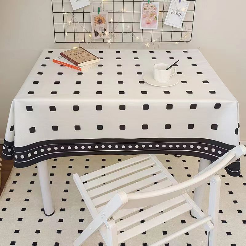 T0442 high-grade light luxury tablecloth waterproof, oil-proof, scalding-proof and wash-free PVC simple tablecloth new coffee table mat