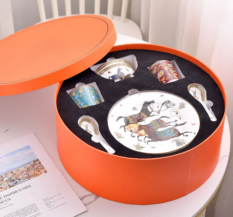 Designer tableware bone China tableware bowl plate ten piece tableware set gift box packaging household