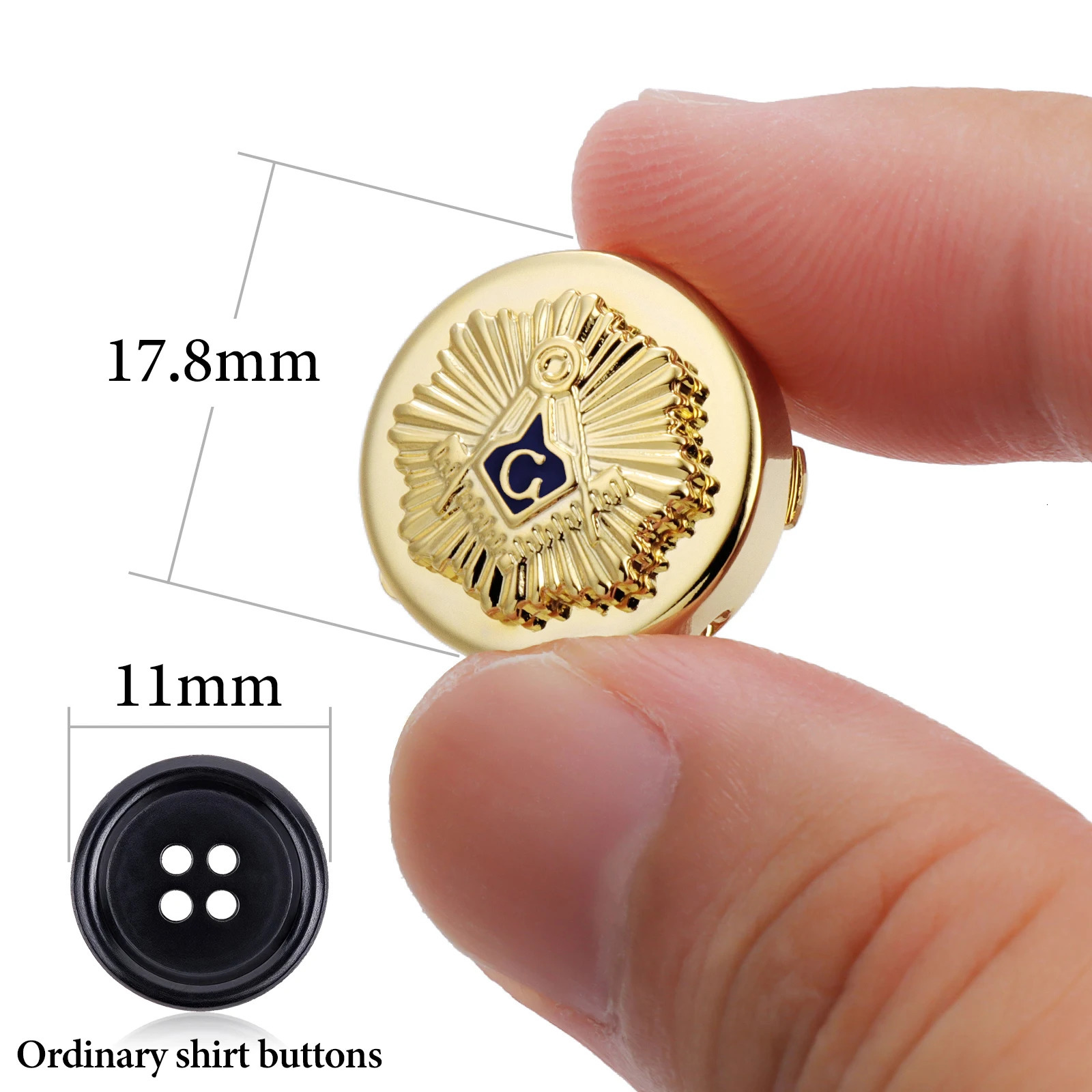 HAWSON Freemason Masonic Button Covers for Men shirtsHigh Quality Clothing ButtonMasonic Cufflinks for Freemason Members-18mm 250420