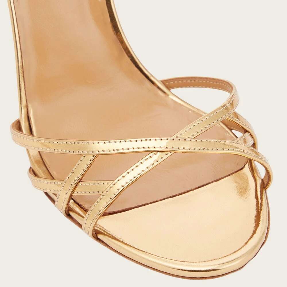 Summer Round High Heels Sexy Strappy Open Toe Buckle Strap Party Banquet Shoes Women Sandals