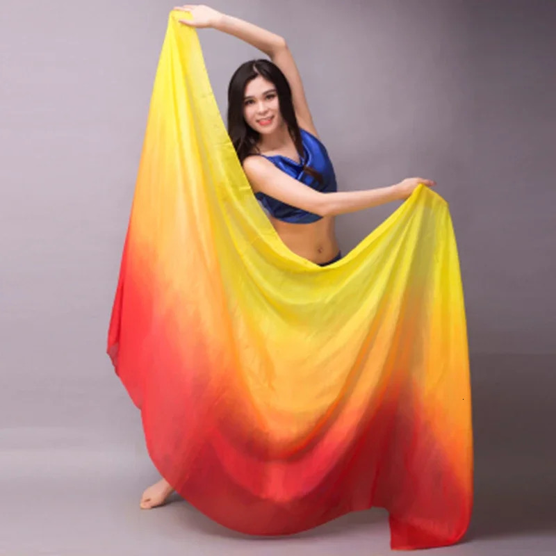 Silk Veil Belly dance Scarf Gradient Silk veil Shawls Women Hand Thrown Scarf Gradient 200cm 250cm 270cm Dance Performance 250430