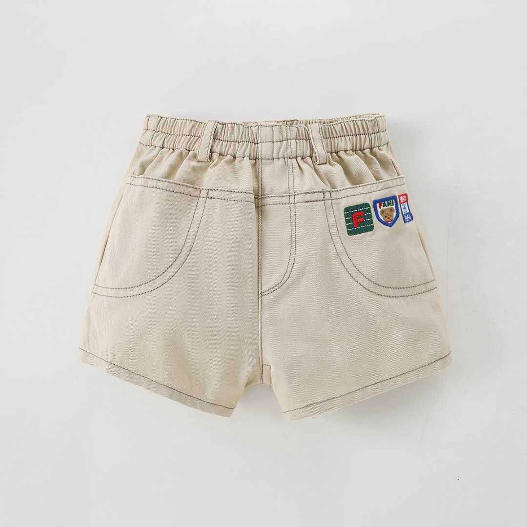 Summer Miki Heavy Industry Embroidered Shorts Cotton Cowboy Yellow Khaki Boys and Girls Butt Pants Cartoon Underwear Y250430ZGX7