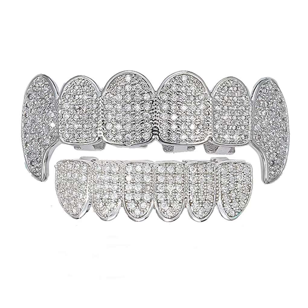 Custom Made 925 Sterling Silver Dental Grills DVVS Moissanite Teeth Grillz Hiphop Diamond Teeth with Certificate