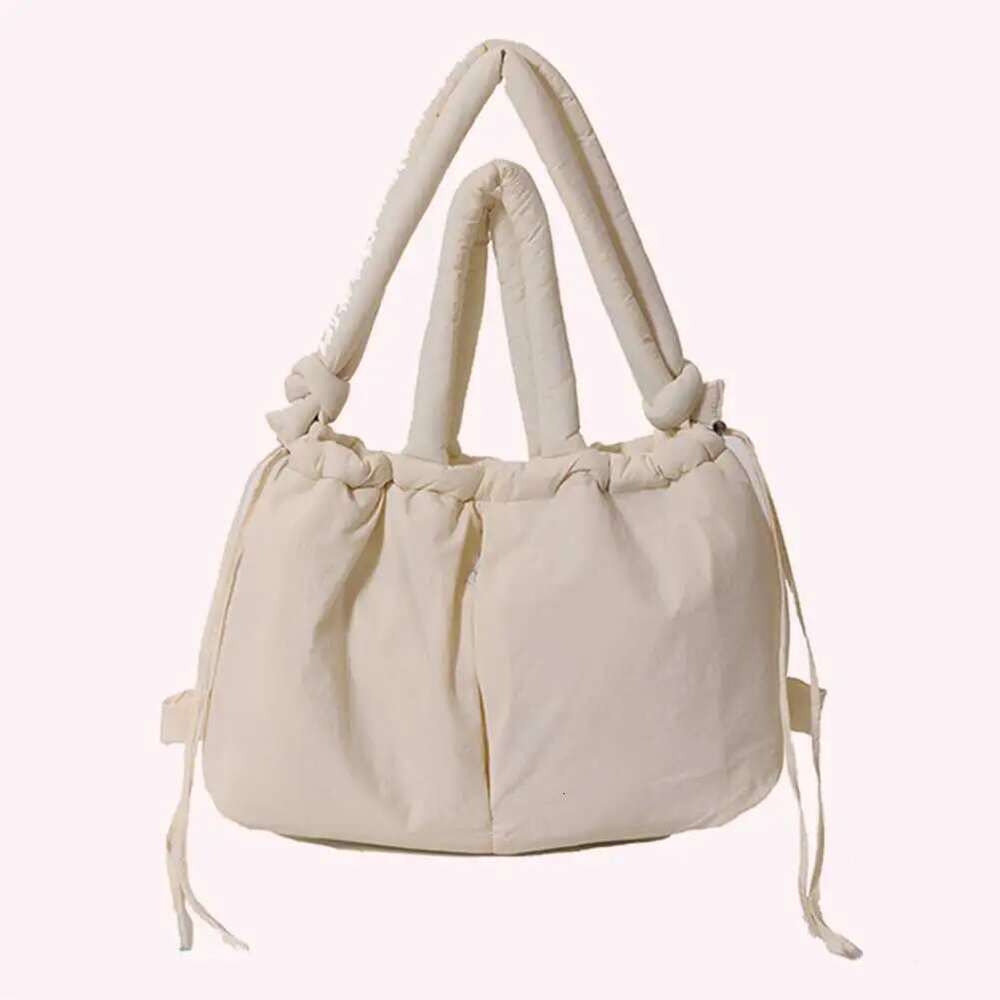 Puffer Tote Women Adjustable Strap Crossbody Bag Nylon Solid Large Capacity Puffy Purse For Shopping Travel