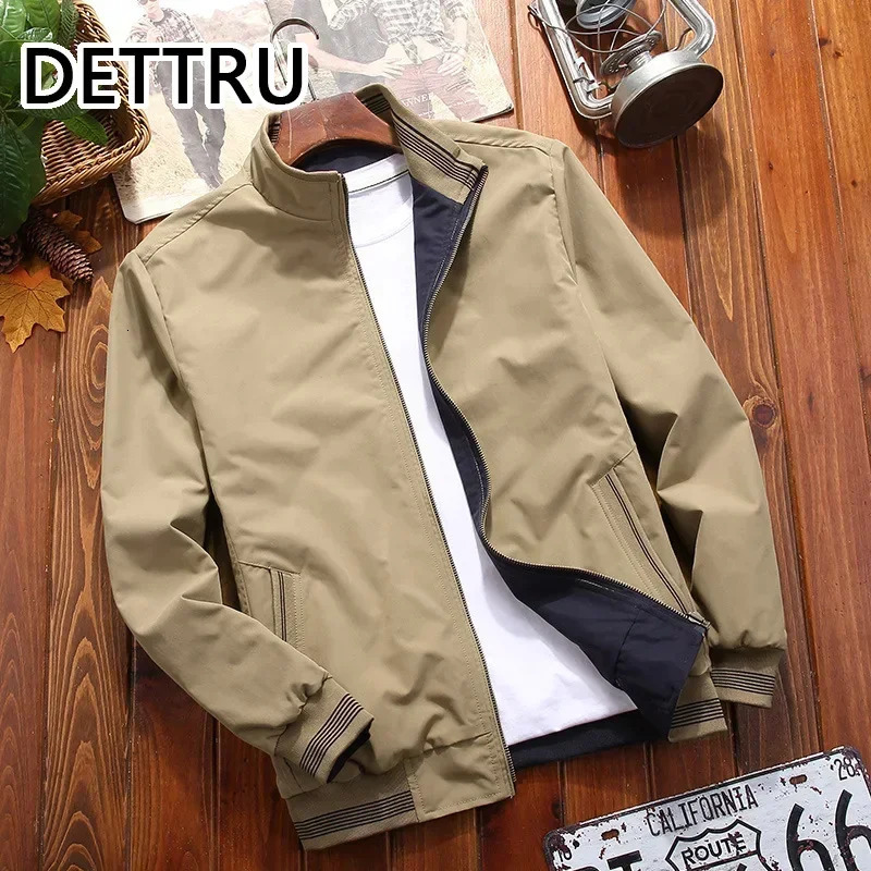 SpringAutumn Mens Wear Resistant Stand up Collar Casual Jacket for Youth Fashion 250428
