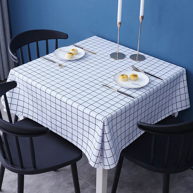 B243 square tablecloth waterproof, scald-proof, oil-proof, washable pvc tablecloth ins dining table cloth coffee table dining table table cover cloth