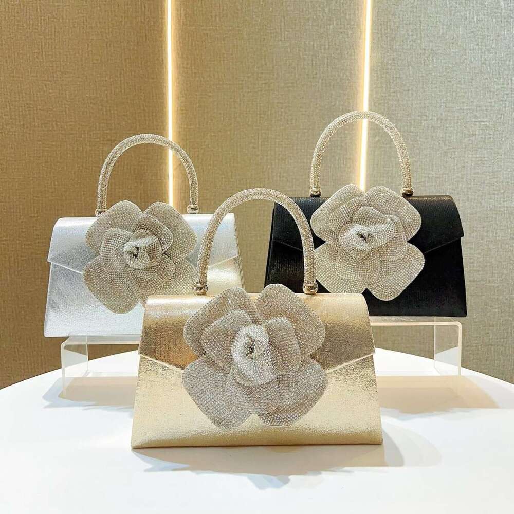 Dinner Bag Personalized Handheld Bag Set With Diamond Roses Super Hot Banquet Bag Cross Shoulder Straight French Style KQ