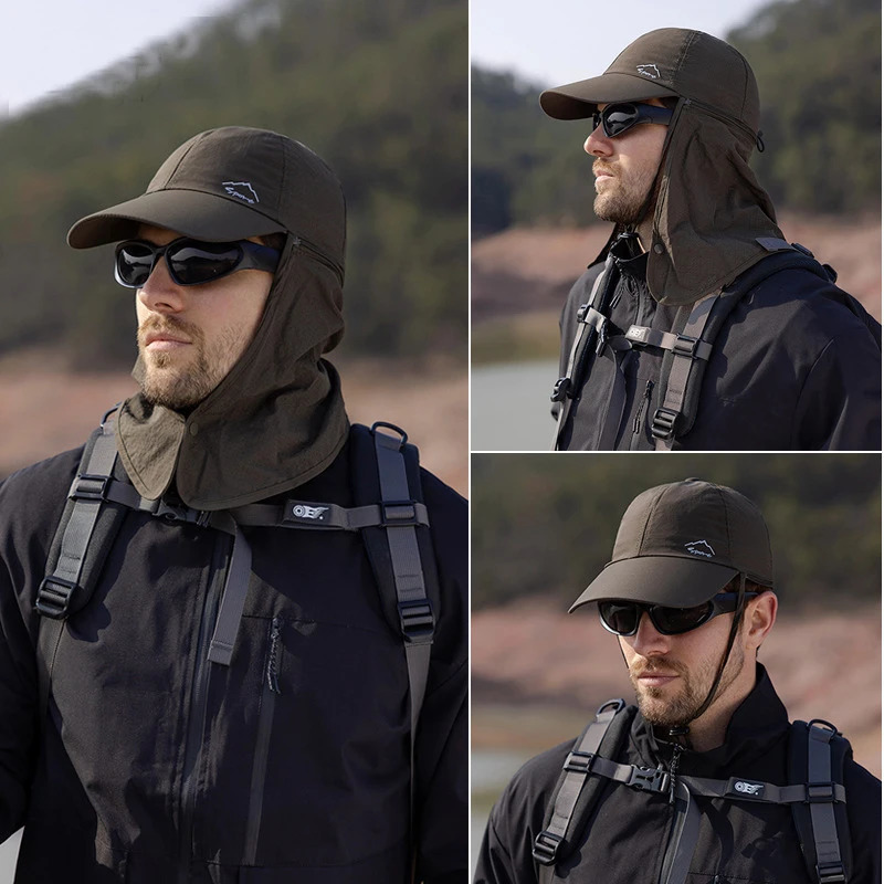 Quick-dry Sun Hats for Men Women Detachable Shawl Neck Protection Adult Baseball Cap Outdoor Spring Summer Hat for Teenagers 250430