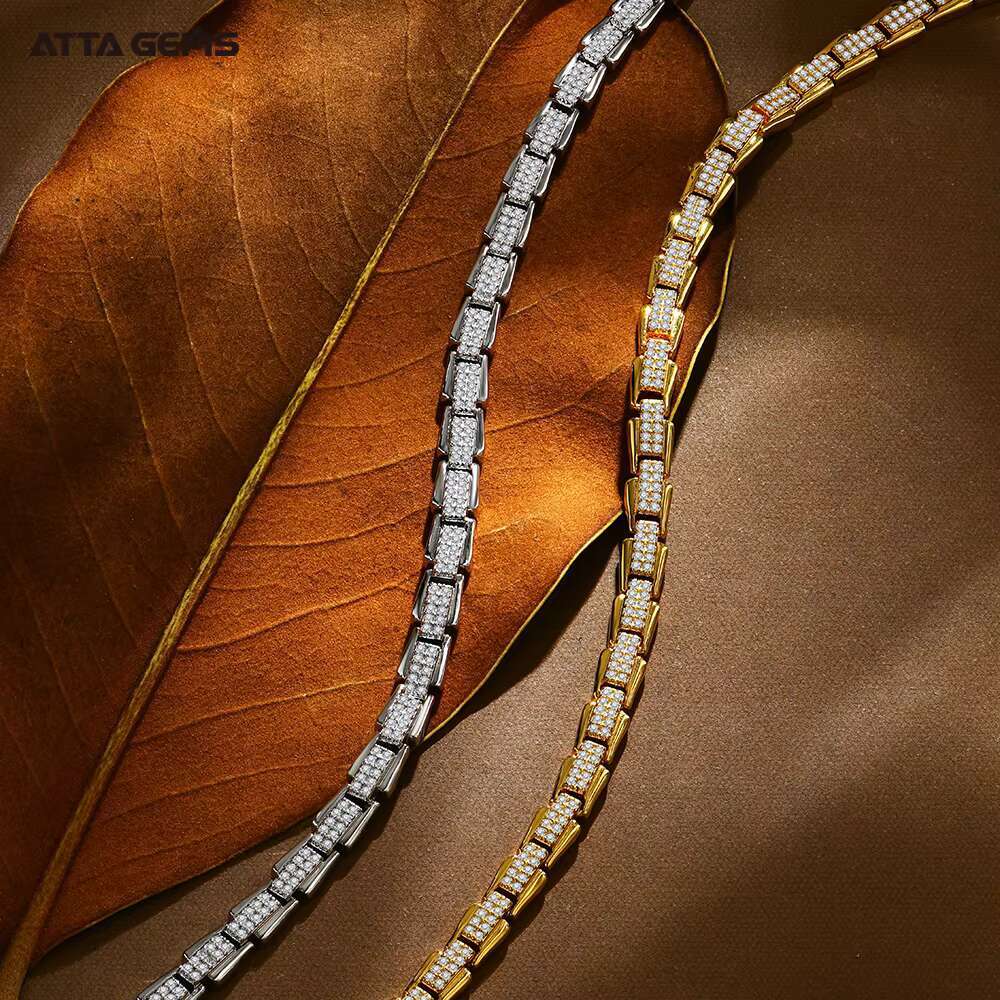 ATTA D Color VVS Moissanite 925 Sterling Silver 18K Gold Plated Bracelet Charm Moissanite Tennis Bracelet High Quality Gift