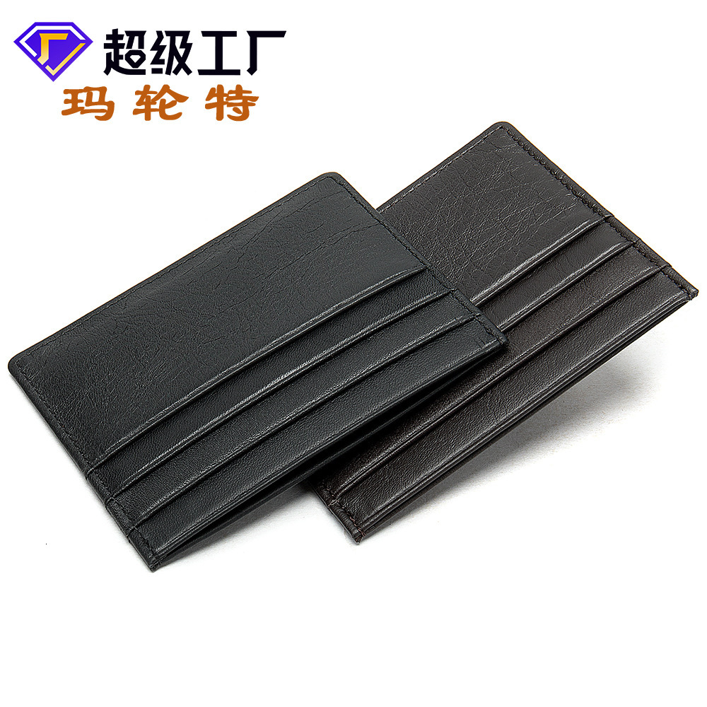 Malinte Head Layer Cow Bag Fashionable and Minimalist Cover, Unisex Genuine Leather Bank Card Clip