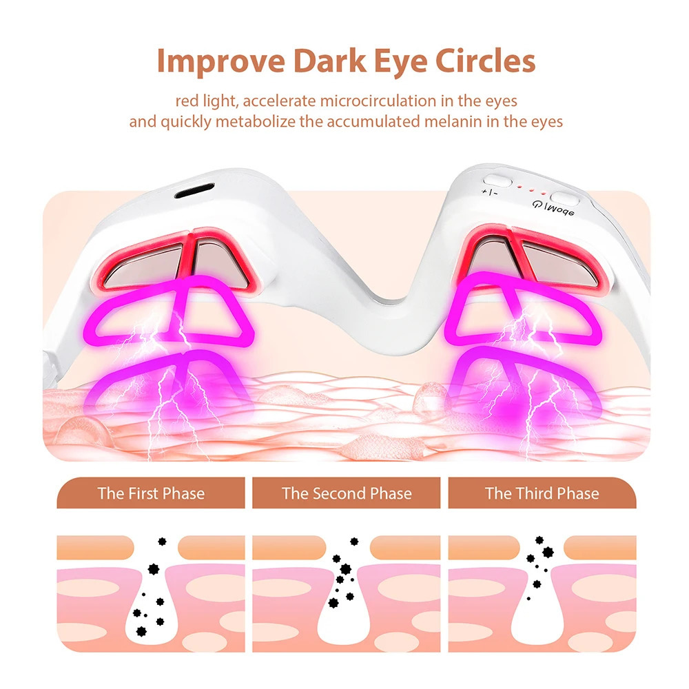 Undereye Eye Massager Glasses Dark Circles Eye Bag Remover Reduce Puffiness Wrinkles Essence Introducer Eye Beauty Device 250422