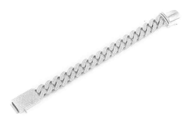 16mm Miami Cuban Link Real Diamond Bracelet Full Iced Out Bling Charm HipHop Jewelry for Men Cuban Bracelet For Wholesale Price
