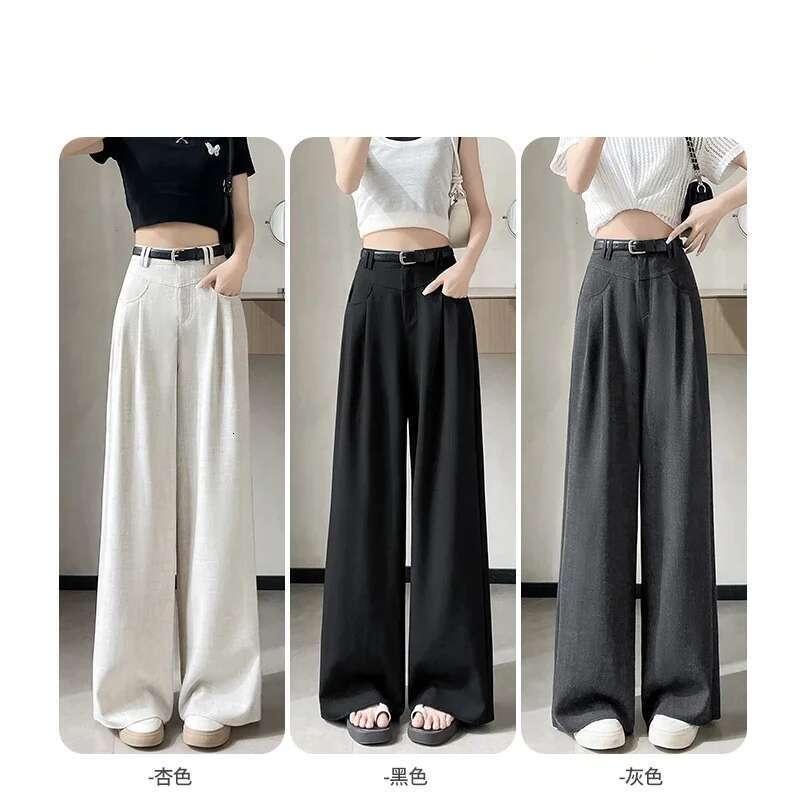 Spring Summer Black Suit Haren Pants Women Fashion Elastic High Waist Casual Trousers Woman Korean Style Solid Office Pant