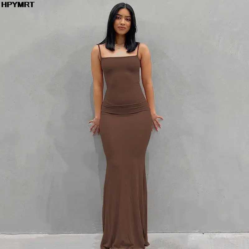 Satin sleeveless backless ultra-thin sexy Maxi dress 2022 Spring Womens Party Y2K compact elegant dress womens clothing W250430