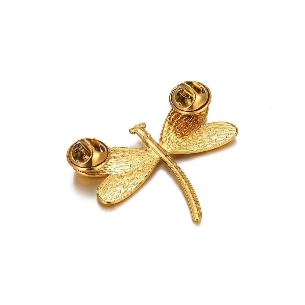 Stainless Steel Gloss Dragoy Pin Brooch 2024 New Trend Gold Color Elegant Blazer One Direction Animal Pins Jewelry Party Gift