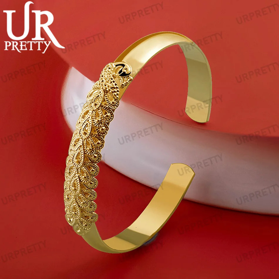 925 sterling silver 18k gold fashionable pattern bracelet charm gift party wedding high-quality jewelry 250425