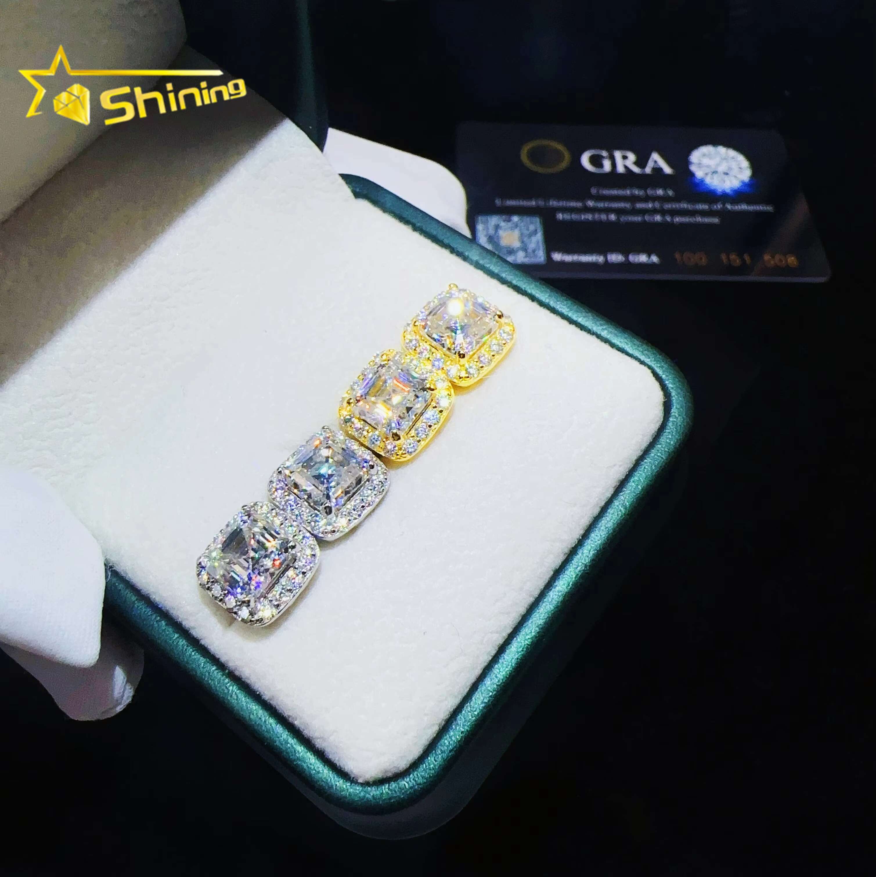 Pass Tester Diamond Earrings Hip Hop Jewelry Silver 925 Lab Diamond VVS Moissanite Iced Out Stud Earrings