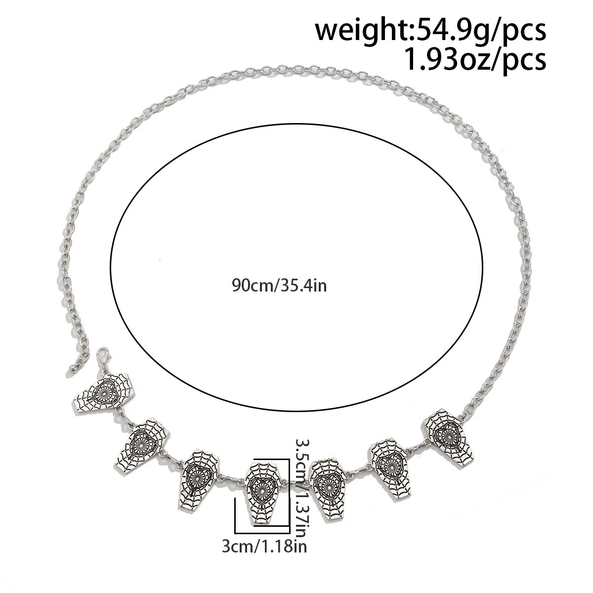 Gothic Spider Web Coffin Cross Adjustable Y2K Belt Silver Metal Belt Womens Retro Leather Belt 250425