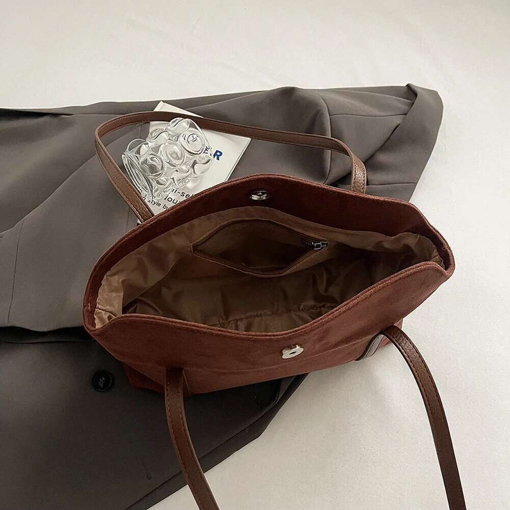 Hobo Bags For Women Slouchy Bag Large Brown Tote Handbag Shoulder With Inner Pocket Faux Suede For Travel Shopping