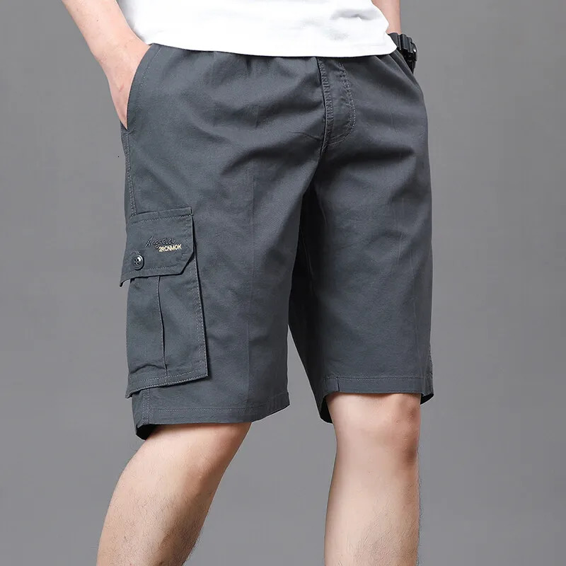 Mens work cargo shorts summer casual backpacks sports gym 4XL lightweight cotton sweat knee 250425