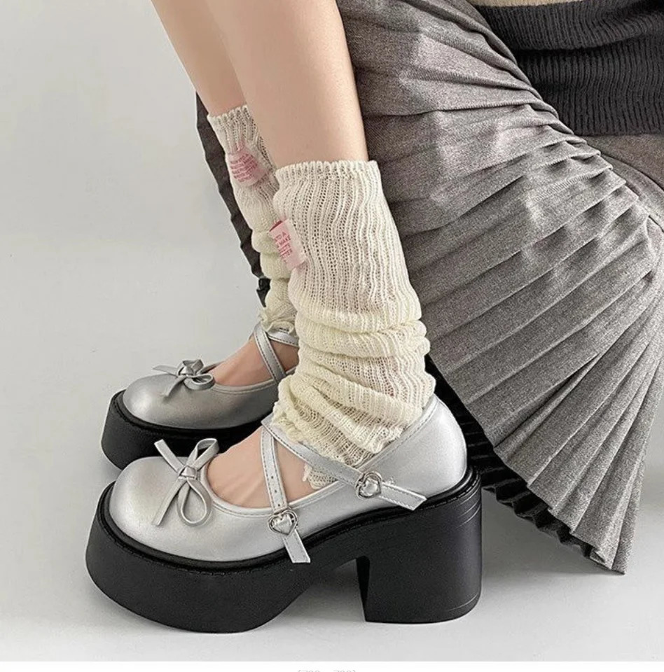 Lolita shoes womens Japanese style Mary Jane shoes womens retro shallow high heels thick platform shoes cosplay womens sandals 250425