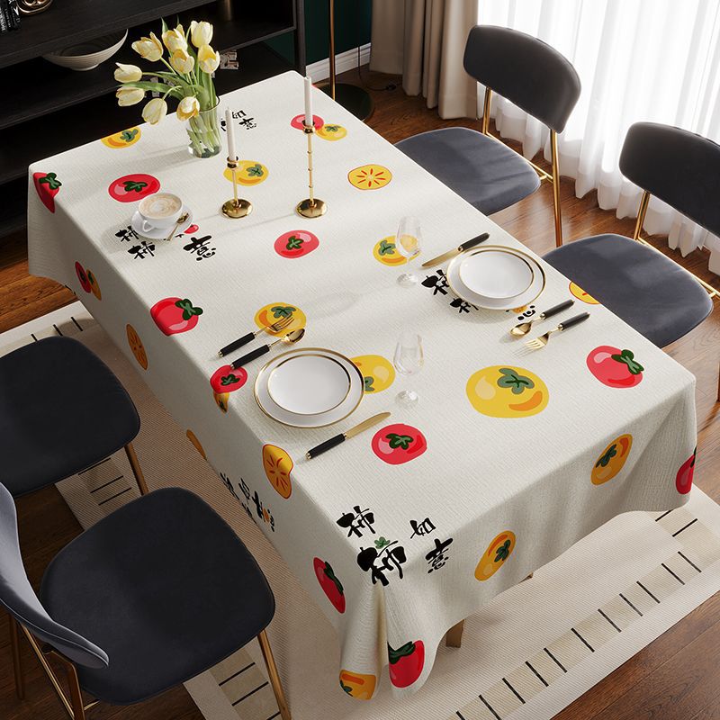 W06 high-grade light luxury tablecloth waterproof, oil-proof, scalding-proof and wash-free new coffee table cloth ins style table mat