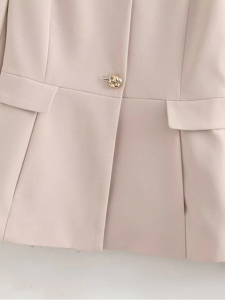 ZAJIA womens clothing European and American style lapel round neck long sleeved slim fit suit jacket 250428