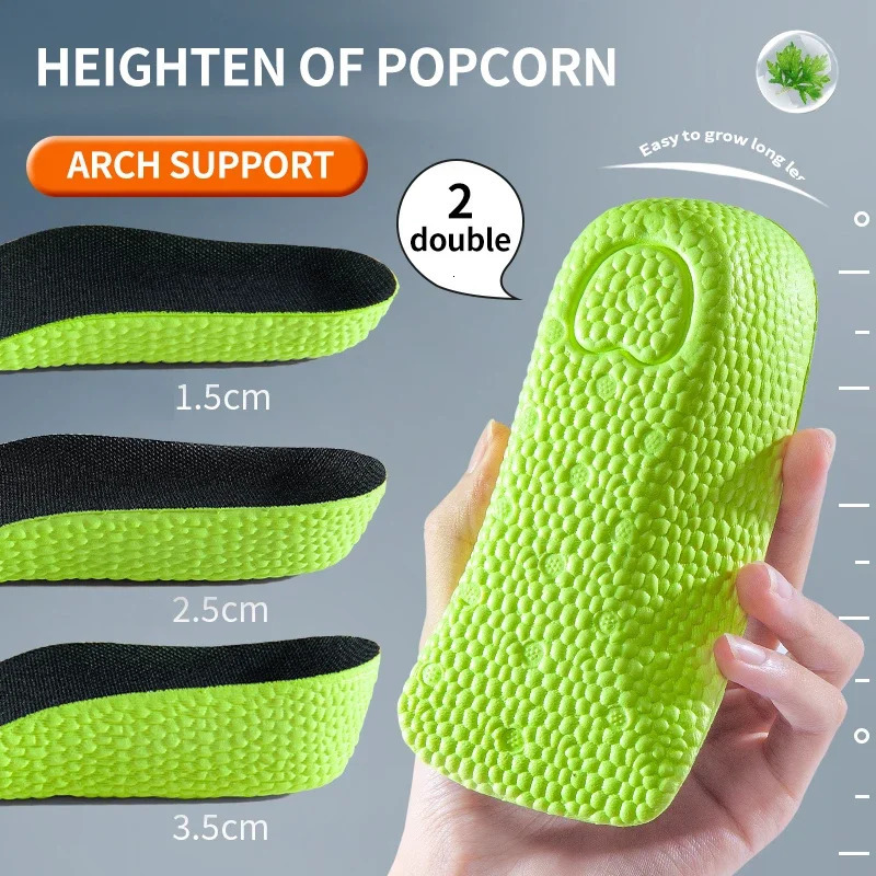 1Pair Height Increase Insoles Shoes Flat Feet Arch Support Orthopedic Insoles Sneakers Heel Lift Half Shoe Pads Height Boosters 250429