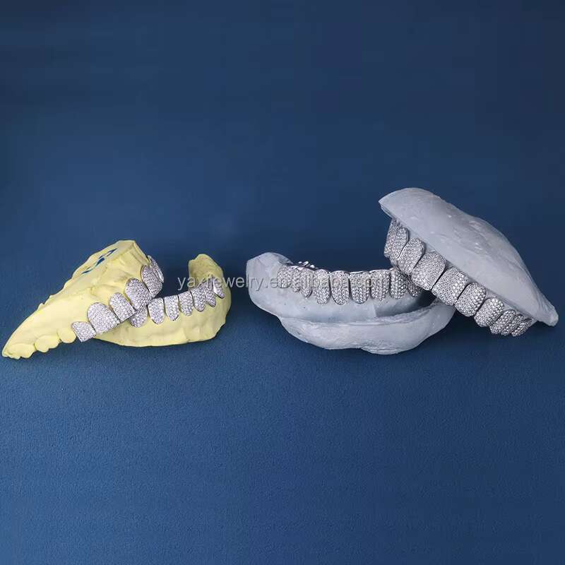 Factory Custom S925 Silver 10K 14K 18K Solid Gold 12top 12bottom Iced Out VVS Moissanite Lab Grown Diamond Grillz for Men Women