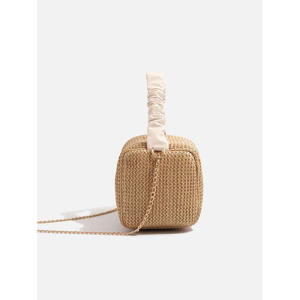 Beach Vacation Chain Bag, Contrasting Woven Handbag, Fashionable And Lightweight Shoulder Bag