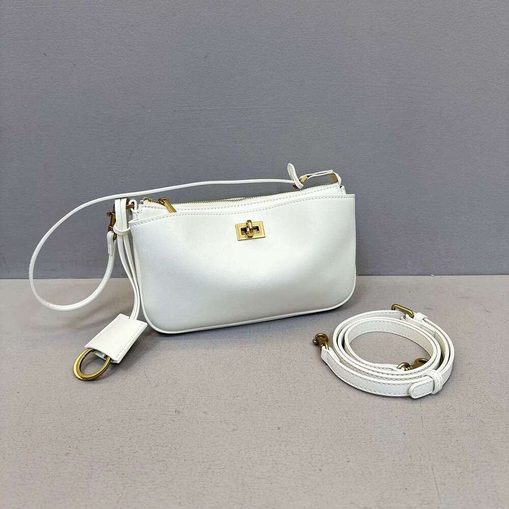 Fashionable new leather 2025 high-end lock buckle hobo armpit hand-held crossbody women's bag, Kelly bag
