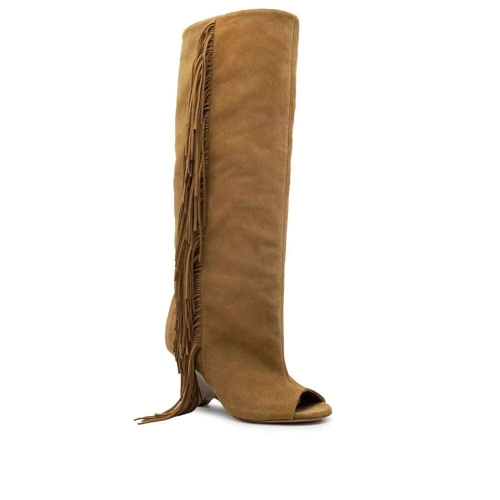 Fashion Versatile Open Fish Mouth High Heels Shaped Heel Casual Designer Unique Women Shoes Boots