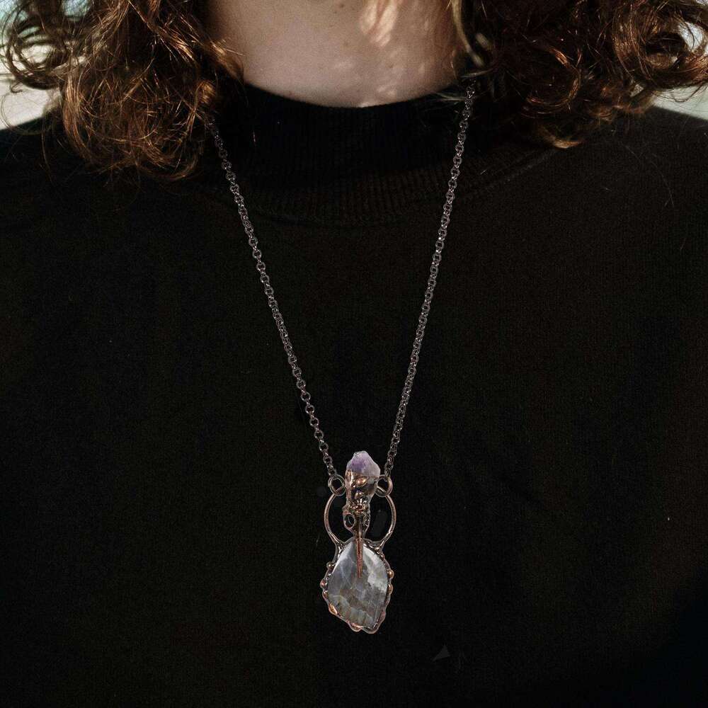 Light Trendy Jewelry, Natural Water Crystal, Bud, Rough Stone, Mineral Pendant, Jewelry DIY Necklace