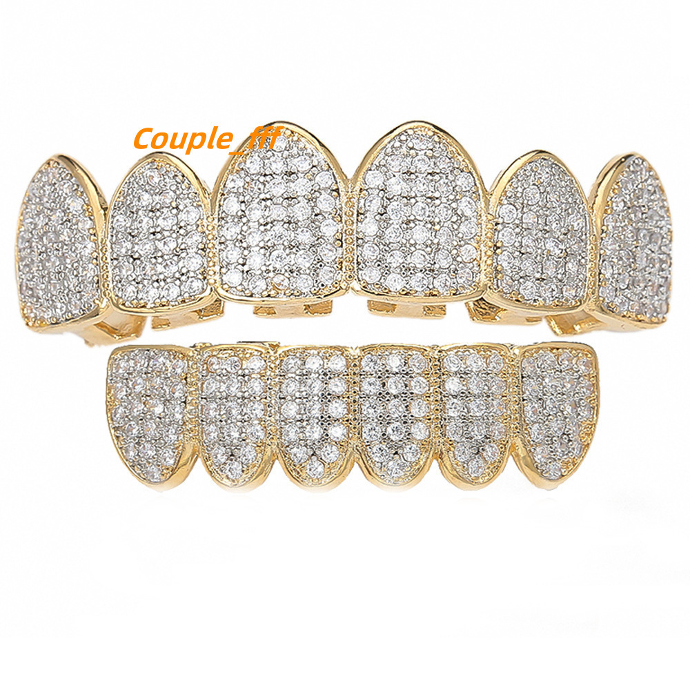 Factory Custom Thin Gap Women Hip Hop 14K Plated Ice Teeth Tooth Men Moissanite Grillz